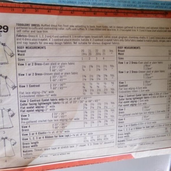 SIMPLICITY Vintage CINDERELLA Collection Patterns 1981 Lil Girls Frilly Dresses - Picture 6 of 7